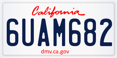 CA license plate 6UAM682