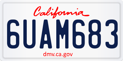 CA license plate 6UAM683