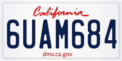 CA license plate 6UAM684