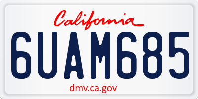 CA license plate 6UAM685