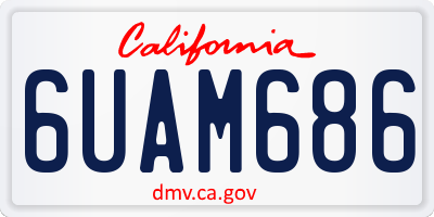 CA license plate 6UAM686
