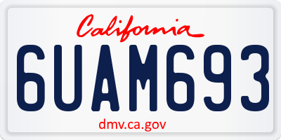 CA license plate 6UAM693