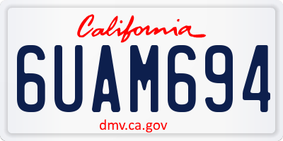 CA license plate 6UAM694
