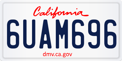 CA license plate 6UAM696