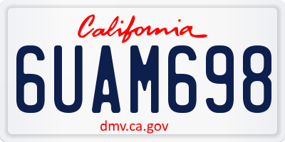 CA license plate 6UAM698
