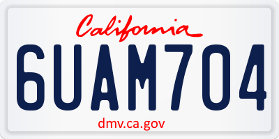 CA license plate 6UAM704