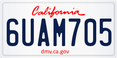 CA license plate 6UAM705