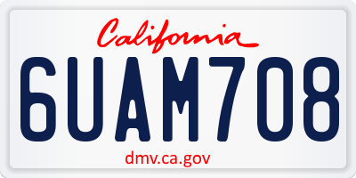 CA license plate 6UAM708