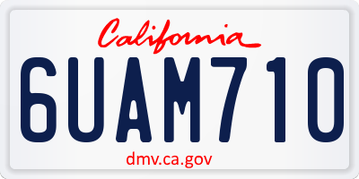 CA license plate 6UAM710