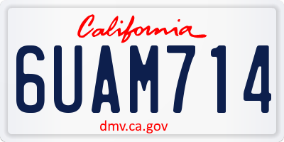 CA license plate 6UAM714