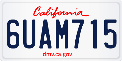 CA license plate 6UAM715