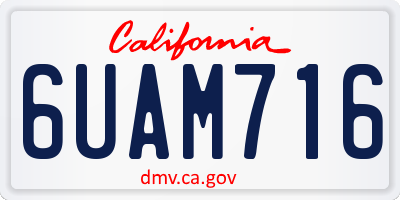 CA license plate 6UAM716