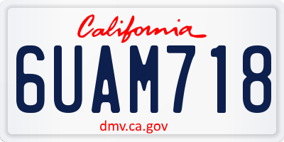 CA license plate 6UAM718