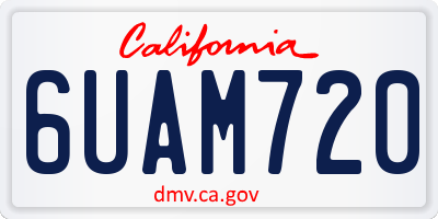 CA license plate 6UAM720