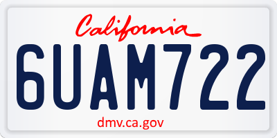 CA license plate 6UAM722