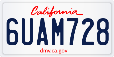 CA license plate 6UAM728