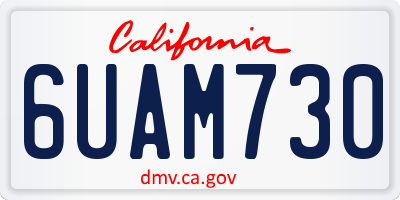 CA license plate 6UAM730