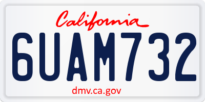 CA license plate 6UAM732