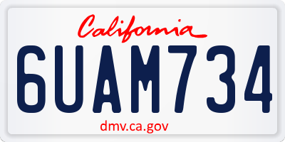 CA license plate 6UAM734