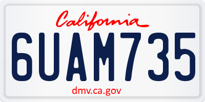 CA license plate 6UAM735
