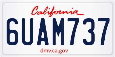 CA license plate 6UAM737