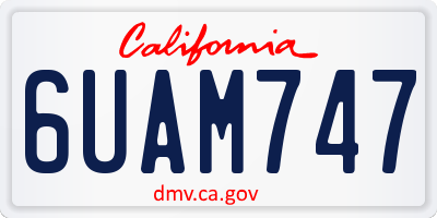 CA license plate 6UAM747