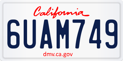 CA license plate 6UAM749
