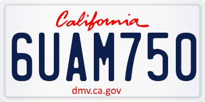 CA license plate 6UAM750