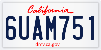 CA license plate 6UAM751