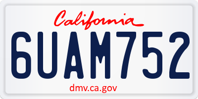 CA license plate 6UAM752