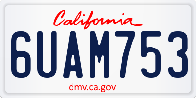 CA license plate 6UAM753
