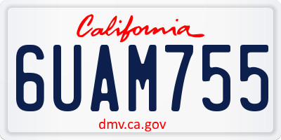 CA license plate 6UAM755