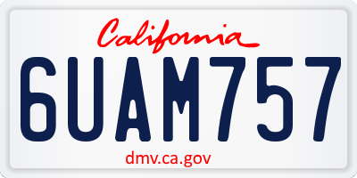 CA license plate 6UAM757