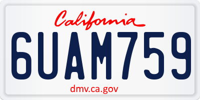 CA license plate 6UAM759
