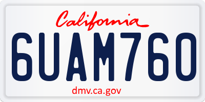 CA license plate 6UAM760
