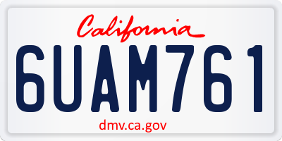 CA license plate 6UAM761