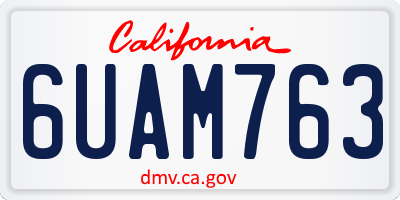 CA license plate 6UAM763