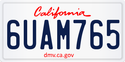 CA license plate 6UAM765