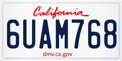 CA license plate 6UAM768