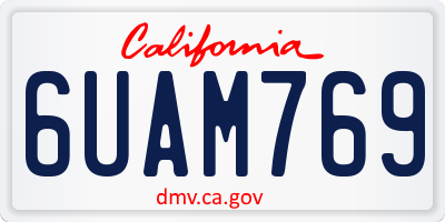 CA license plate 6UAM769