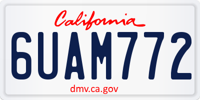 CA license plate 6UAM772
