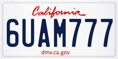 CA license plate 6UAM777