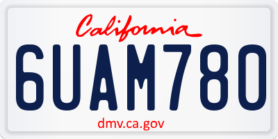 CA license plate 6UAM780