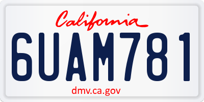 CA license plate 6UAM781