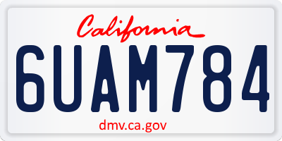 CA license plate 6UAM784