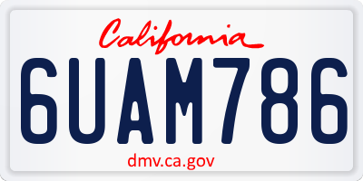 CA license plate 6UAM786