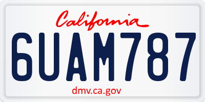 CA license plate 6UAM787