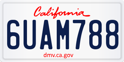CA license plate 6UAM788
