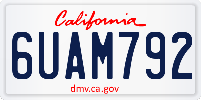 CA license plate 6UAM792