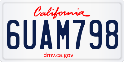 CA license plate 6UAM798